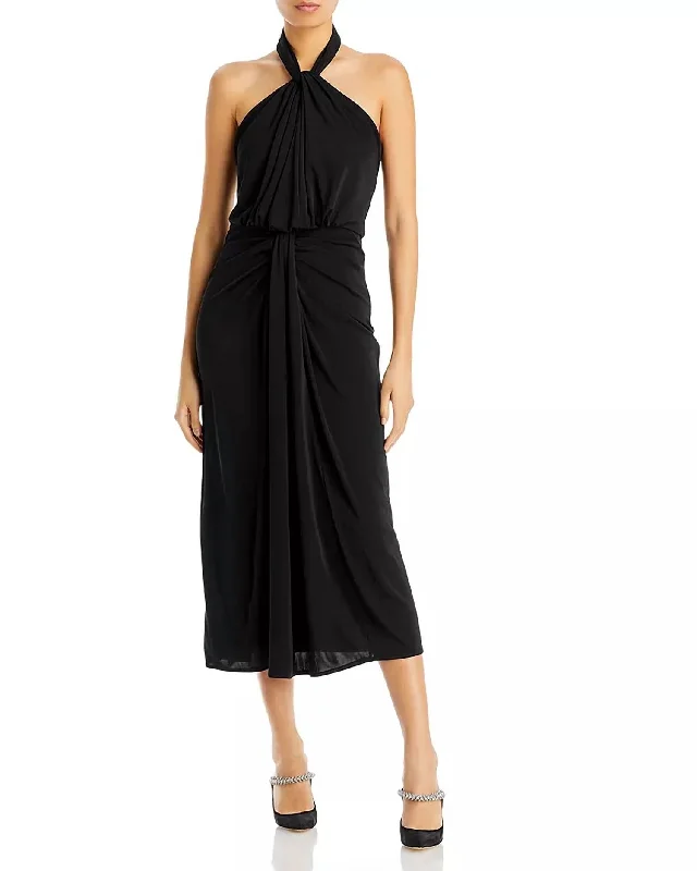 women's fashionable dressesKaily Halter Maxi Dress In Black