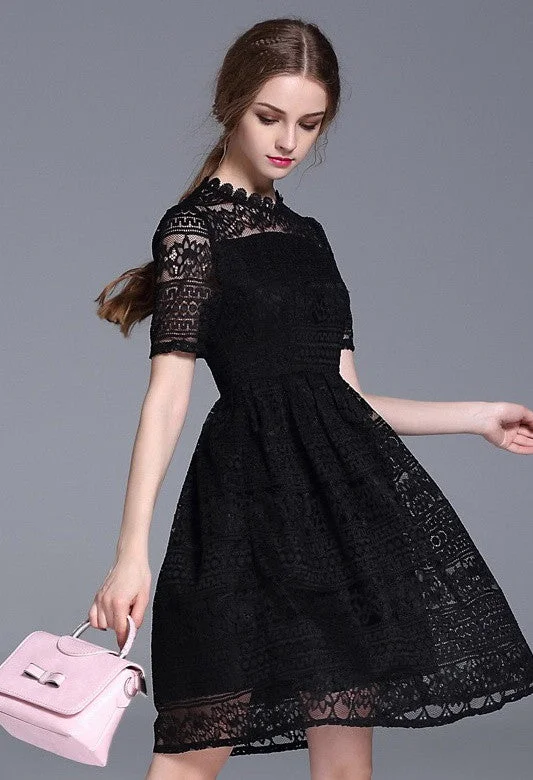 A-Line DressAll-Over Lace Midi Dress