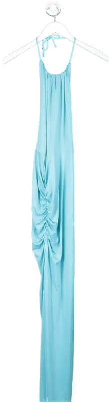 women's chiffon dressesMichael Costello Blue Xmichael Costello Ruched Maxi Dress UK XXS