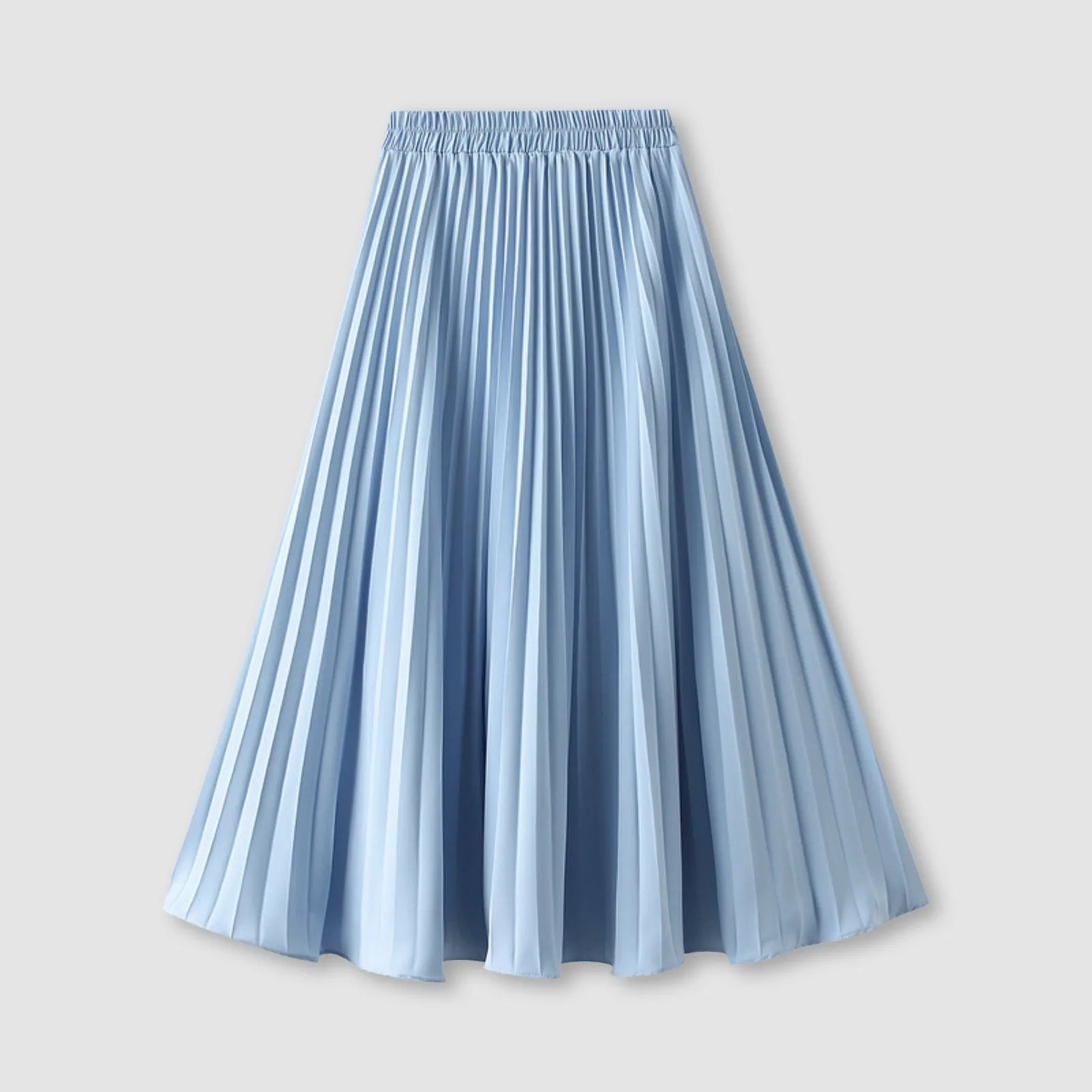 women's sleeveless dressesJuliaFashion - Women's Pleated Skirt Spring Summer Elastic Waist Slim Long A Line Skirt Double Layer Chiffon Skirts Solid Midi Pleated Skirt Dress