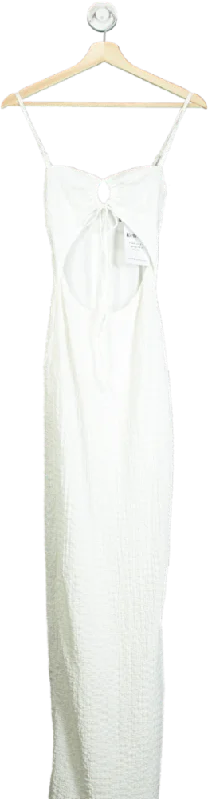 Vintage DressWhite Fox White Cut-Out Maxi Dress UK XS