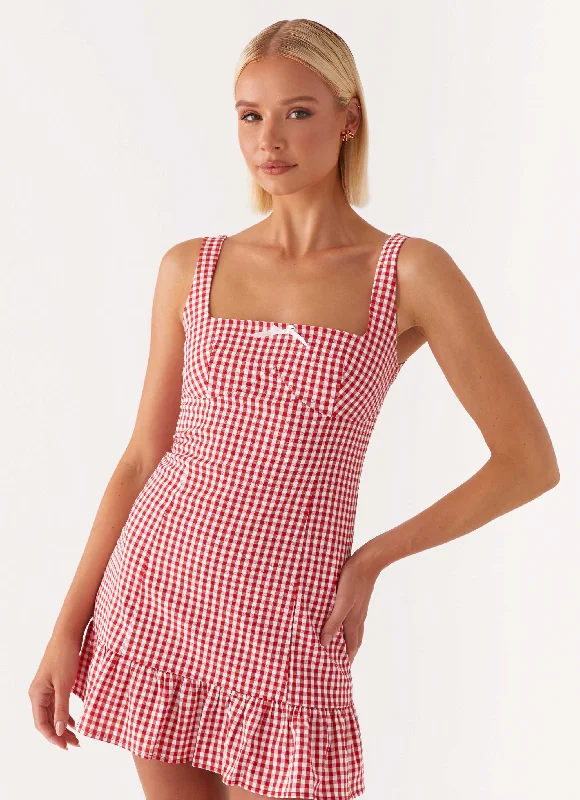 women's fashionable dressesHonesty Mini Dress - Red Gingham