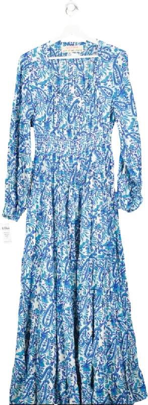 Ribbon DressVictoria Blue Floral Maxi Dress UK S/M