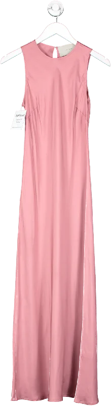 Velveteen DressAsceno Pink Silk Maxi Dress UK XS