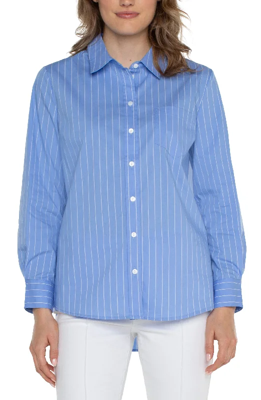 women's mid-rise pantsCLASSIC BUTTON FRONT POPLIN SHIRT