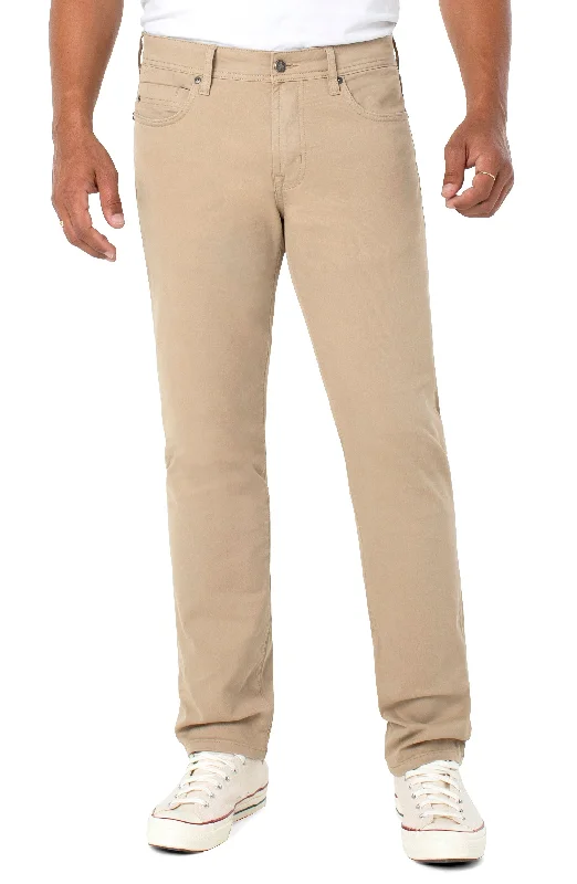 women's designer pantsKINGSTON MODERN STRAIGHT PEACHED COLORED TWILL