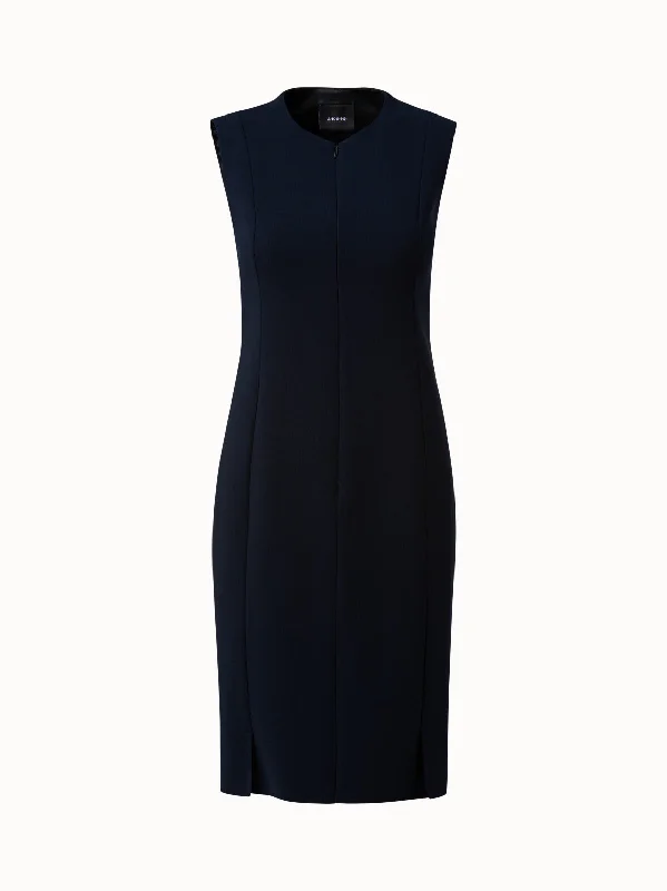 Sequined DressSleeveless Sheath Dress from Wool Double-Face