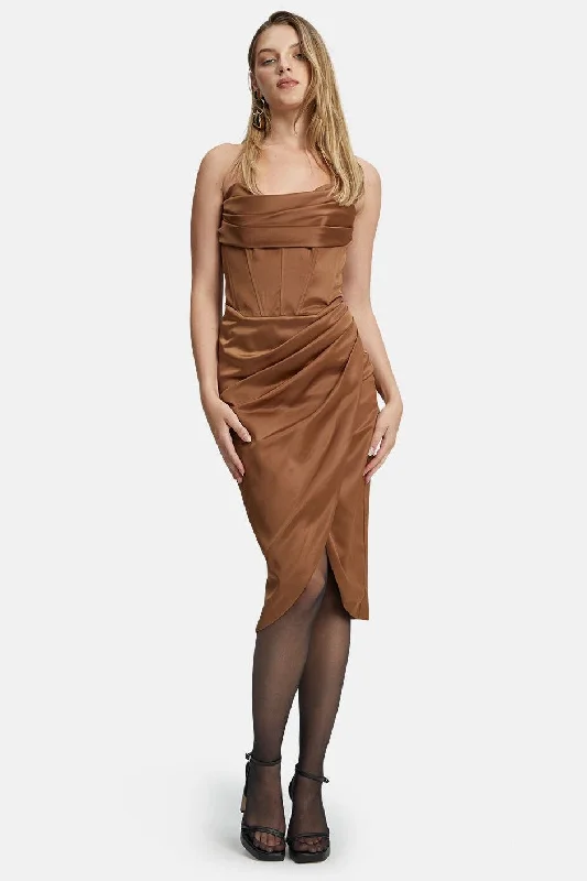 women's party dressesJamila Corset Dress - Toffee