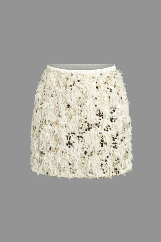 Minimalist DressSequin Feather Fringe Skirt