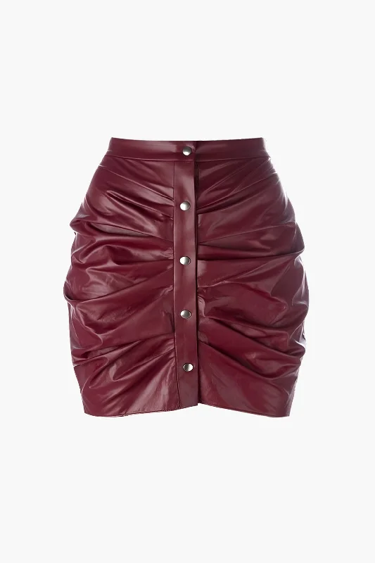 Asymmetric DressFaux Leather Ruched Skirt