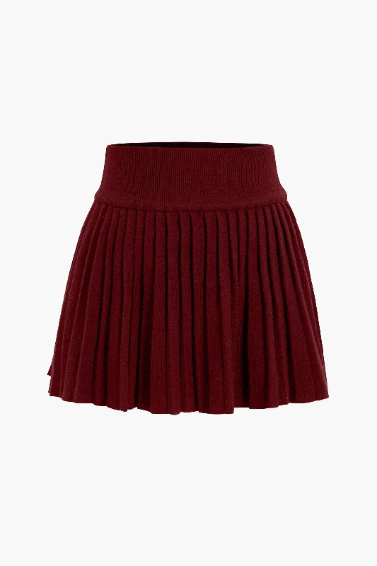 Casual Chic DressBasic Knit Pleated Skirt