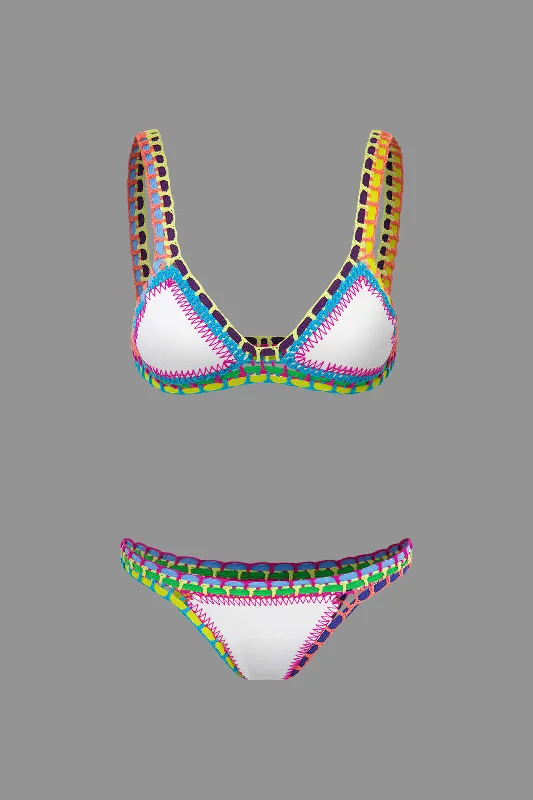 Custom DressContrast Crochet Trim Bikini Set