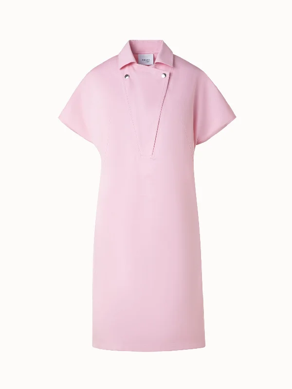 Plus-Size DressPolo Dress in Cotton Stretch with Biker Collar