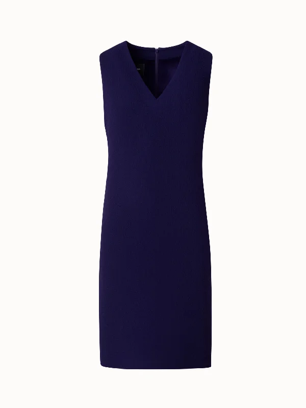 Ribbon DressSheath Dress in Wool Crêpe Double-Face