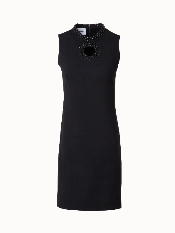 women's smart casual dressesSheath Dress with Diamond Studs