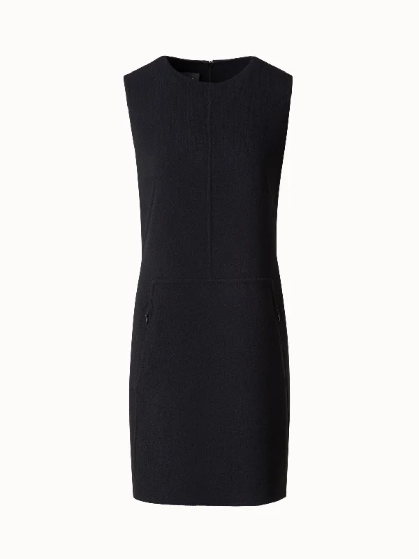 Neon DressShort Sheath Dress in Wool Crêpe Double-Face