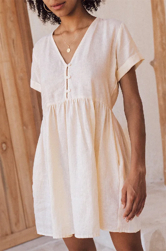 women's one-shoulder dressesSUNCHASER Dress - coconut linen