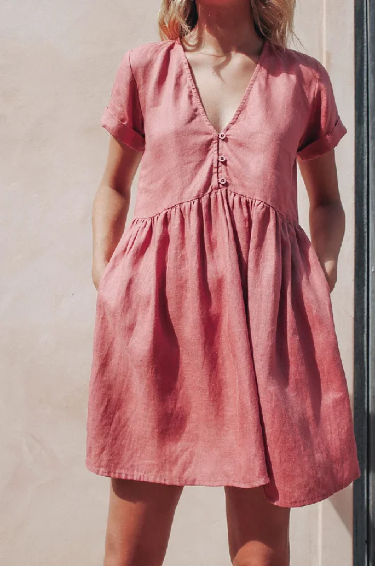 women's custom dressesSUNCHASER Dress - dark blush linen