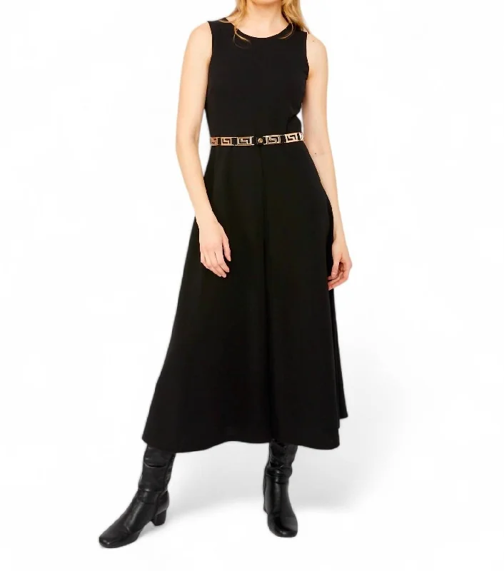 women's jumpsuits for everyday wearBelted Full-Length Jumpsuit In Black