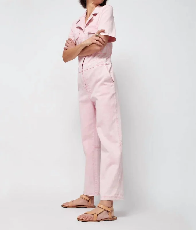 women's jumpsuits made of denimBlythe Jumpsuit In Pink