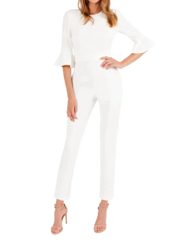 women's jumpsuits for statement fashionBrooklyn Jumpsuit In Porcelain