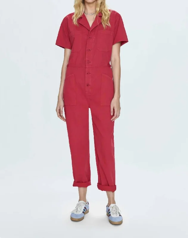 women's jumpsuits made of satinGrover Jumpsuit In Rouge