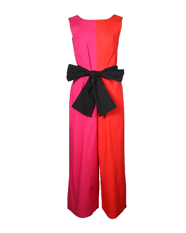 women's cropped jumpsuitsIsa Arfen Color-Block Jumpsuit in Multicolor Cotton