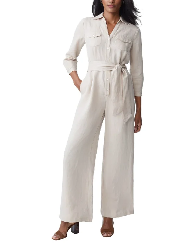 women's jumpsuits with bell sleevesJ.McLaughlin Ernst Linen-Blend Jumpsuit