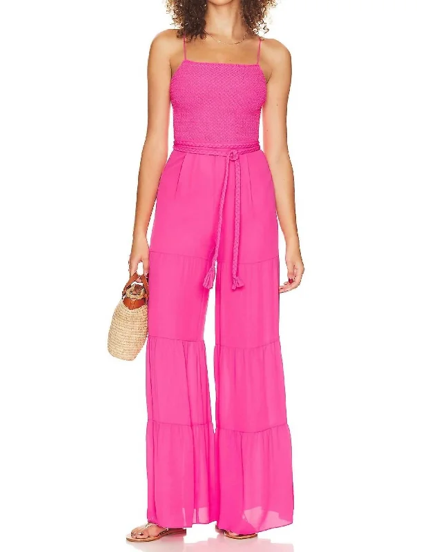 women's jumpsuits with V-necksLiya Jumpsuit In Candy