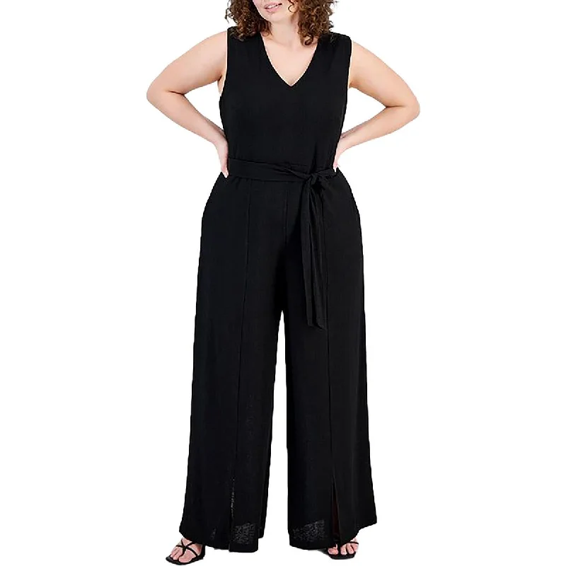 women's jumpsuits for fallPlus Womens V Neck One Piece Jumpsuit