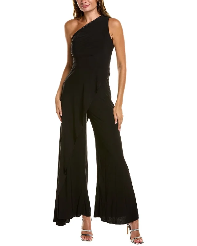 women's jumpsuits with pocketsRene Ruiz One-Shoulder Jumpsuit