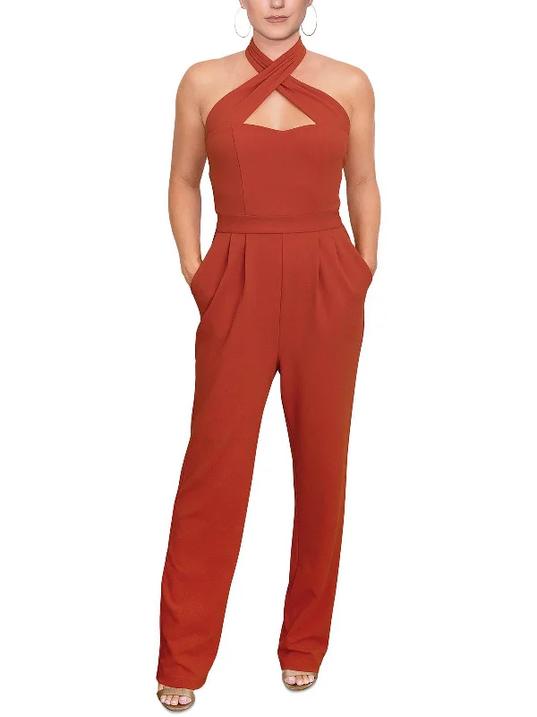 women's jumpsuits for formal eventsRoxie Womens Halter Open Back Jumpsuit