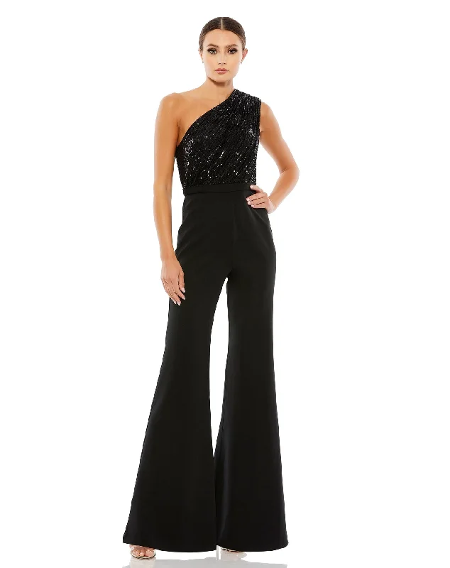 women's jumpsuits for everyday wearSequined One Shoulder Jumpsuit