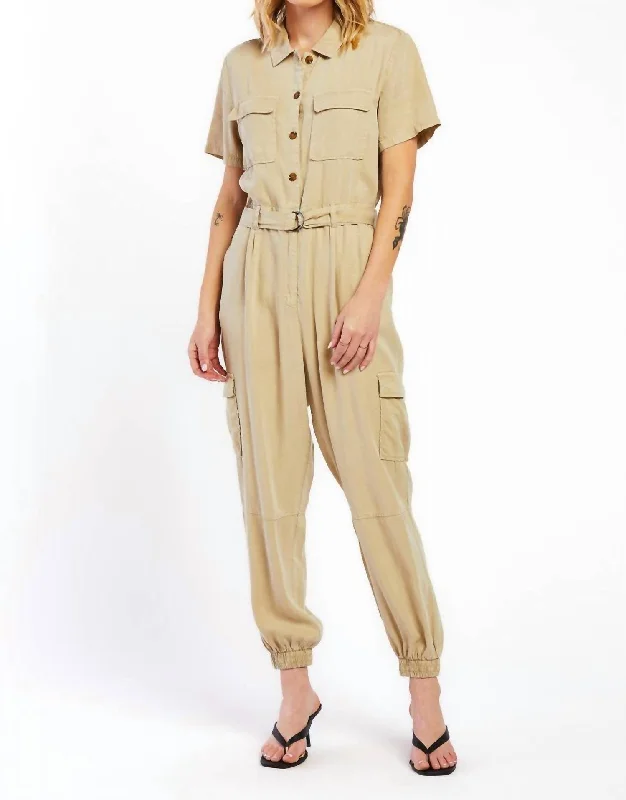 women's jumpsuits for summerSoluna Utility Jumpsuit In Khaki