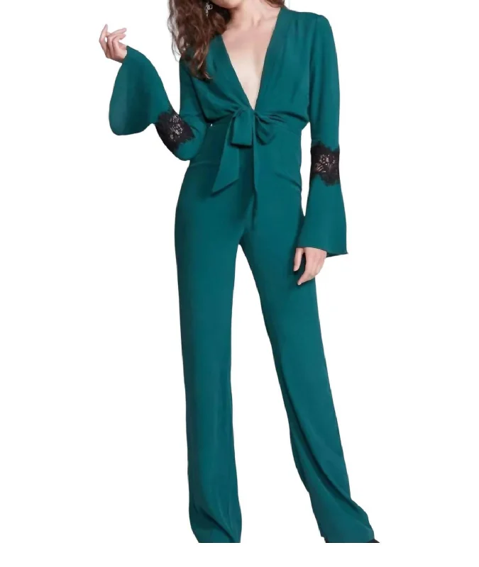 women's jumpsuits for winterStevie Jumpsuit In Green And Black