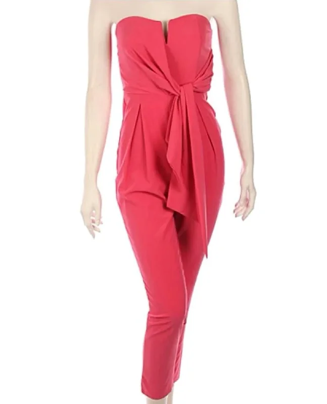 women's jumpsuits with neon colorsStrapless Jumpsuit In Candy Pink