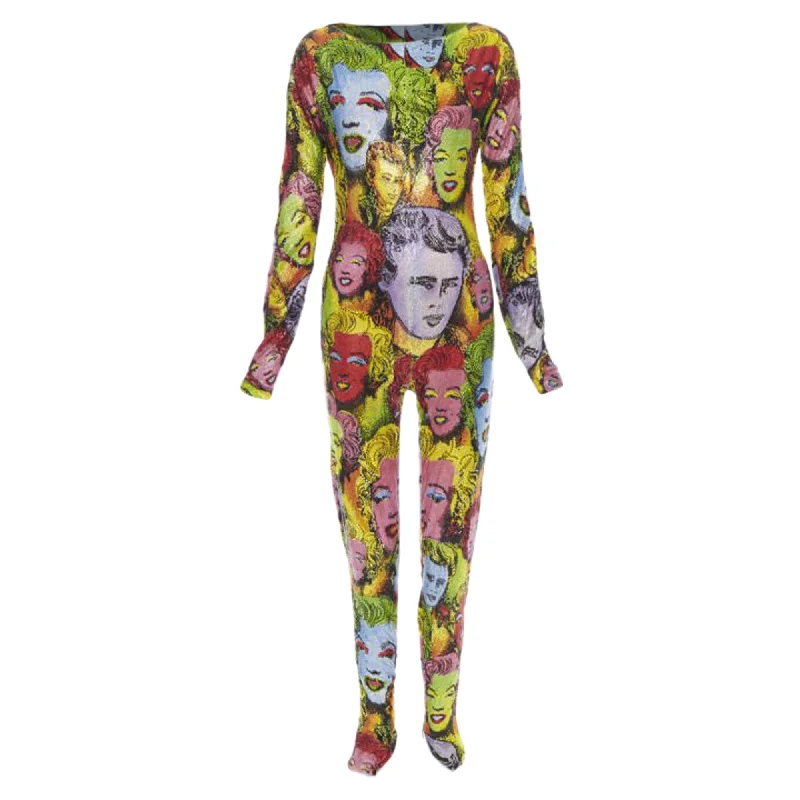 women's jumpsuits for ethical manufacturingVersace Tribute Pop Art Crystal Strass Encrusted Jumpsuit