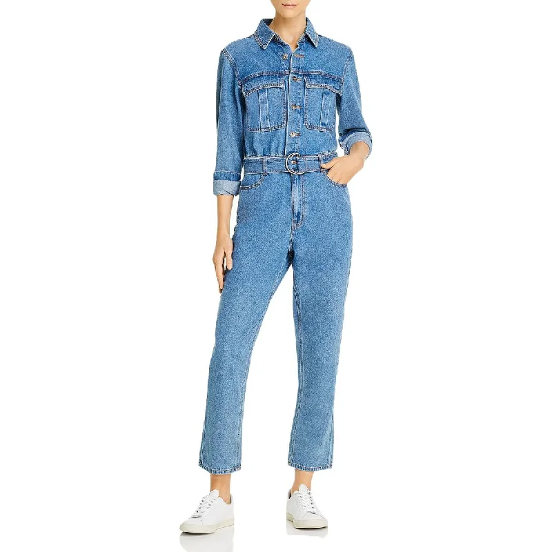 women's jumpsuits for short womenWomens Collared Cuffed Jumpsuit