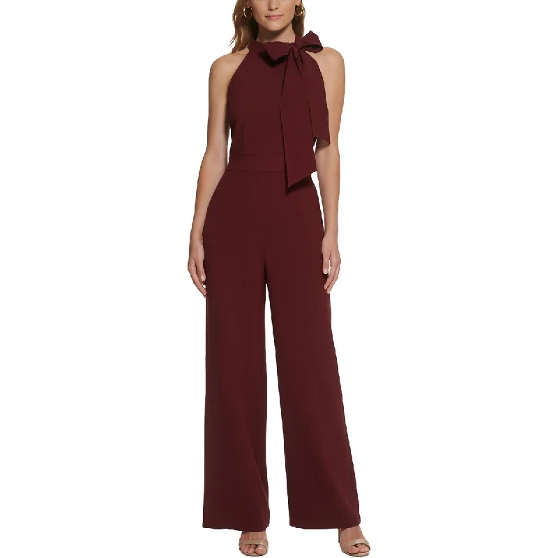 women's jumpsuits for breathable wearWomens Crepe Bow Jumpsuit