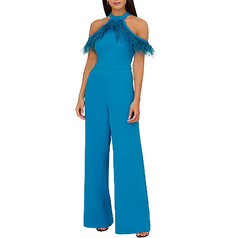 women's jumpsuits with halter necksWomens Crepe Wide Leg Jumpsuit