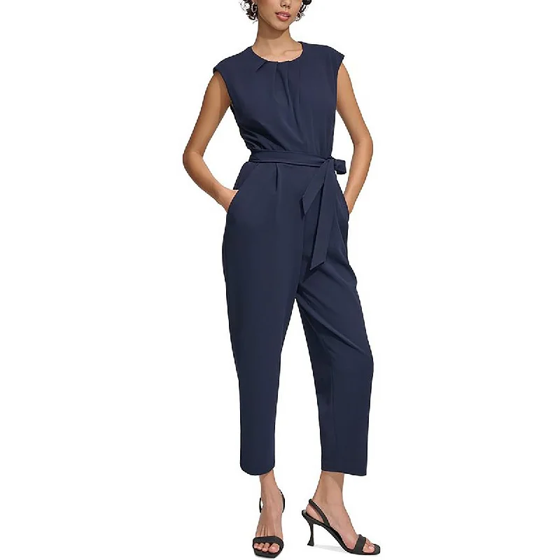 women's jumpsuits for statement fashionWomens Pleated Sleeveless Jumpsuit