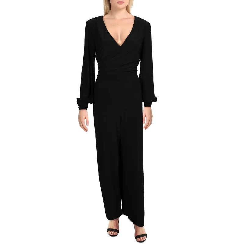 women's jumpsuits with belt loopsWomens Surplice Pintuck Jumpsuit