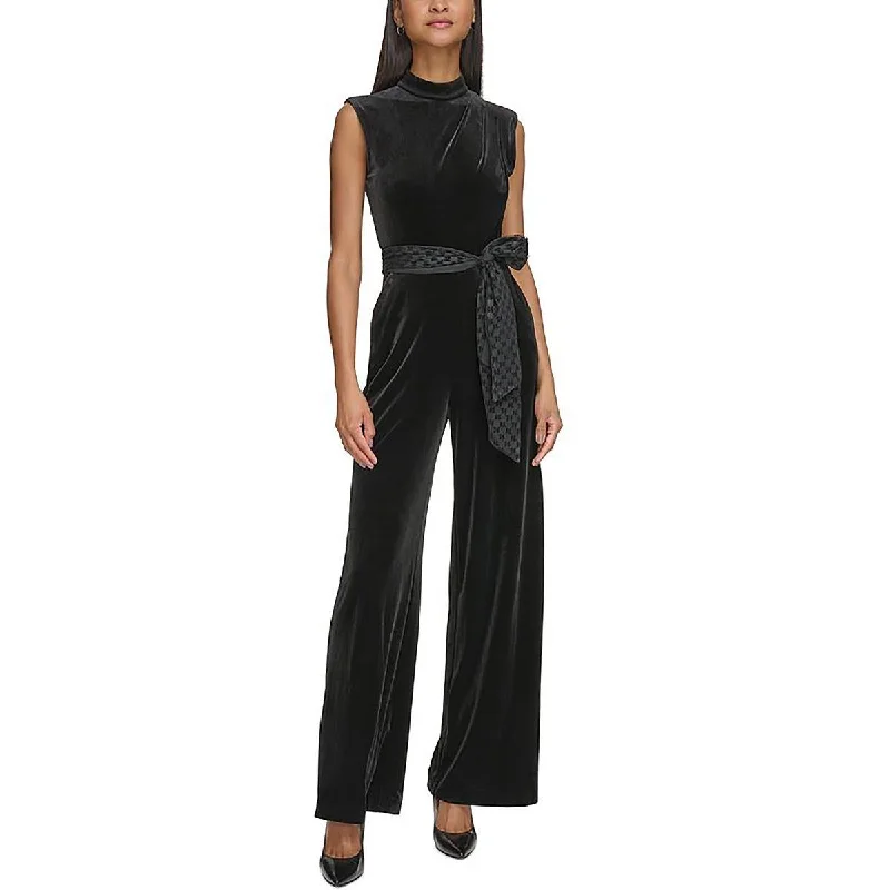 women's jumpsuits for stylish and functional fashionWomens Velvet Sleeveless Jumpsuit