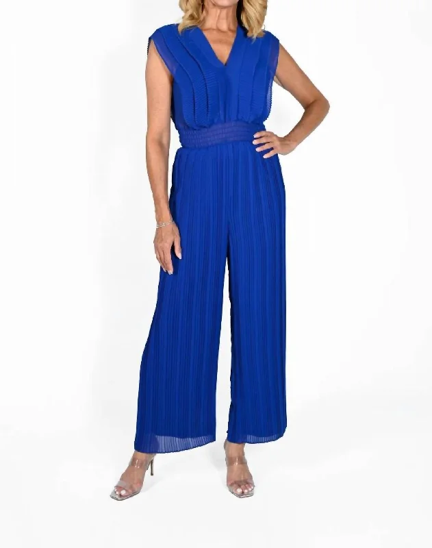 women's elegant jumpsuitsWoven Jumpsuit In Royal Blue