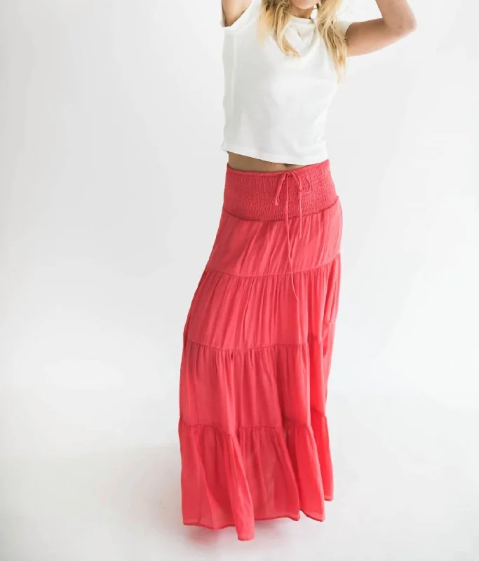 women's lace A-line skirtsAlara Maxi Skirt In Coral