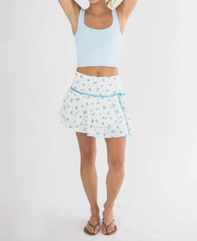 women's elastic waist skirtsDesi Mini Skirt In White