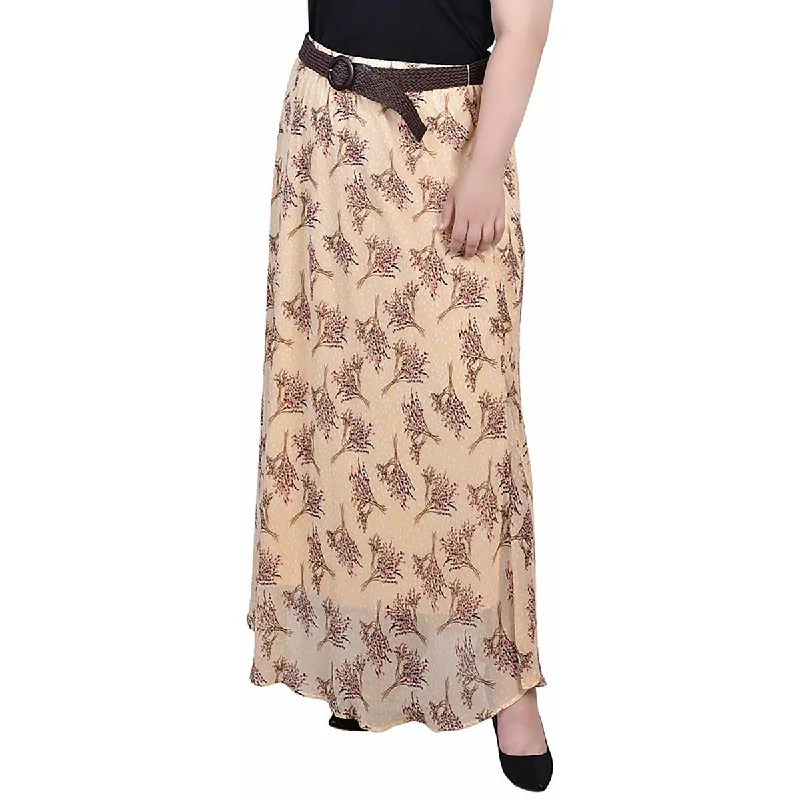 women's velvet skirtsPlus Womens Full Length Printed Maxi Skirt