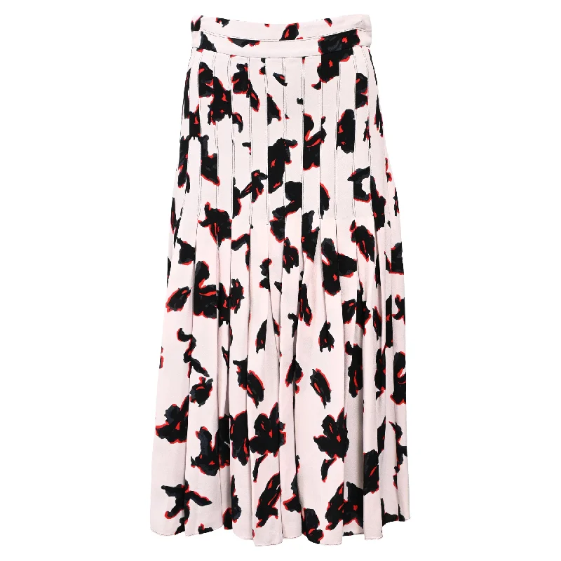 women's A-line skirtsProenza Schouler Floral Print Pleated Midi Skirt in Multicolor