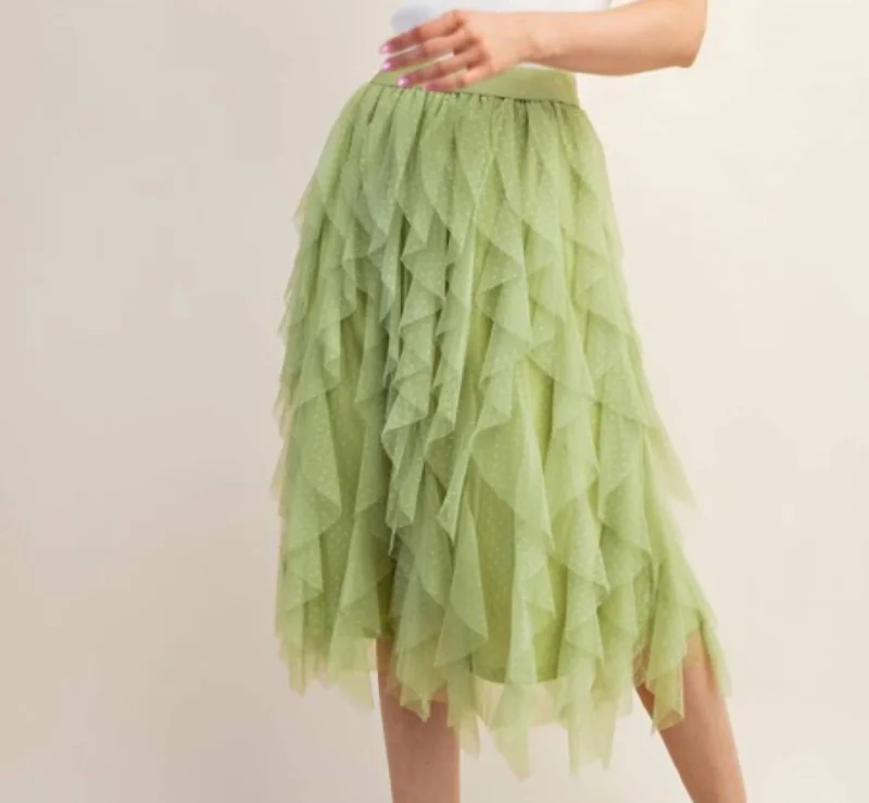 women's figure-flattering business skirtsTulle Skirt In Lime